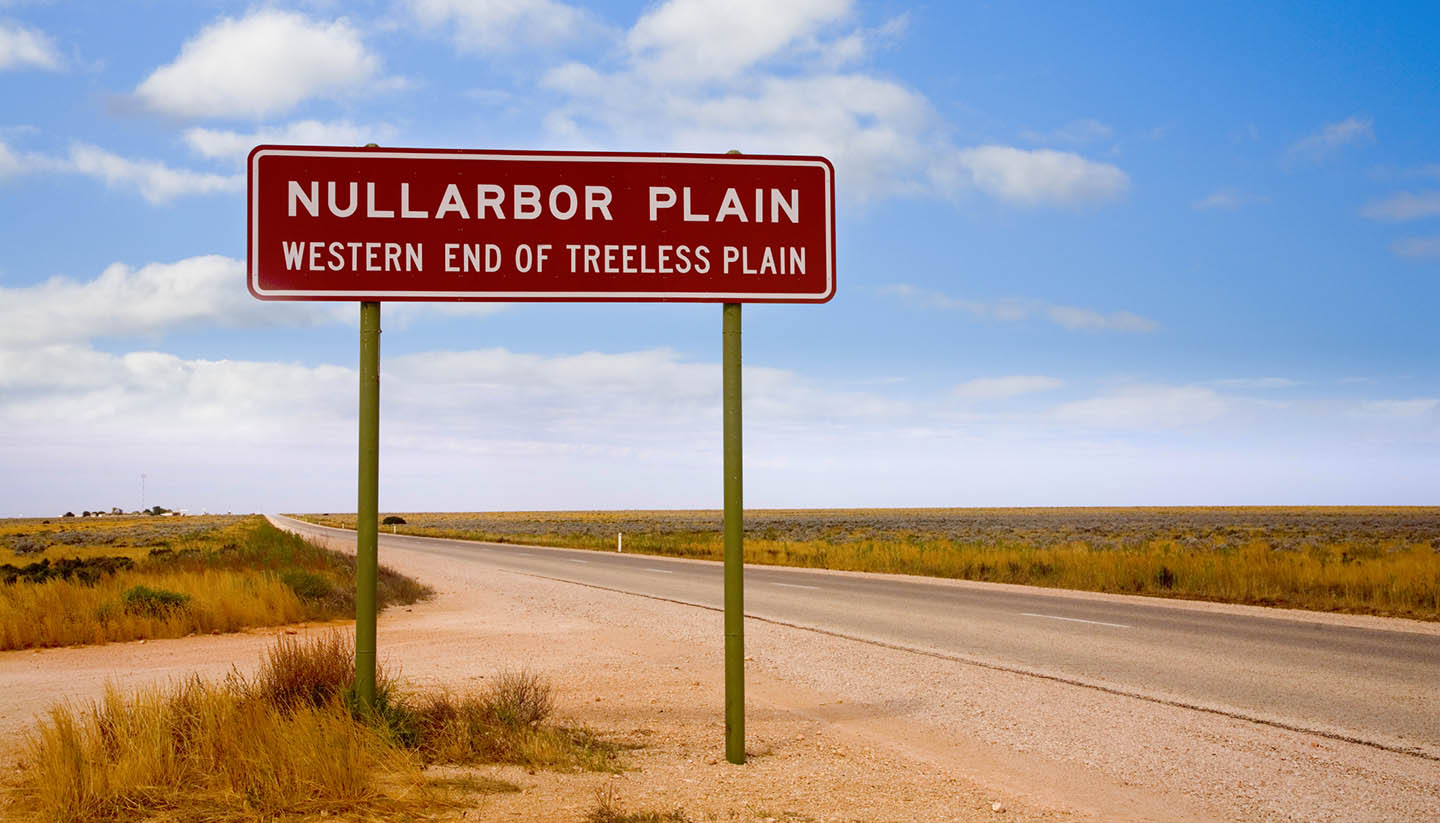 South Australia - Sign Western End of Treeless Plain