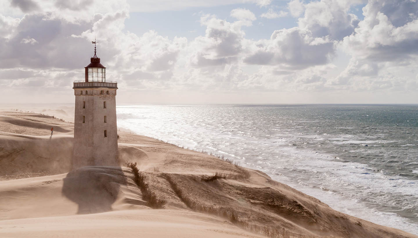 Dänemark - Sandstorm at the lighthouse