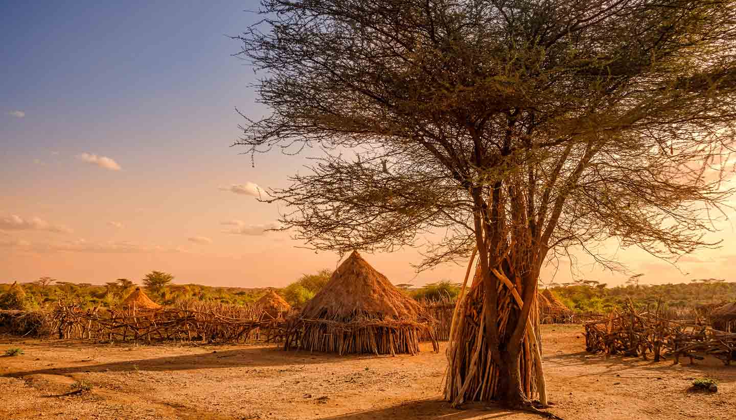 Äthiopien - Hamer village near Turmi, Ethiopia