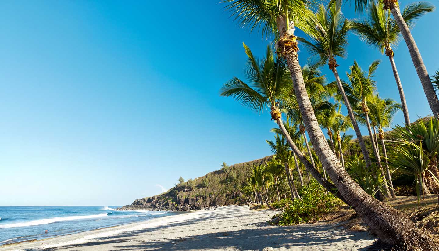 Réunion - Landscape view of Grande Anse Beach in Reunion Island