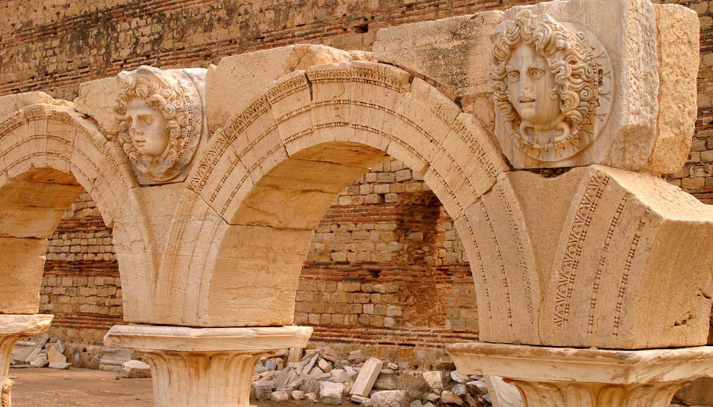 Libyen - Libya Tripoli Leptis Magna Roman archaeological site. - UNESCO site.