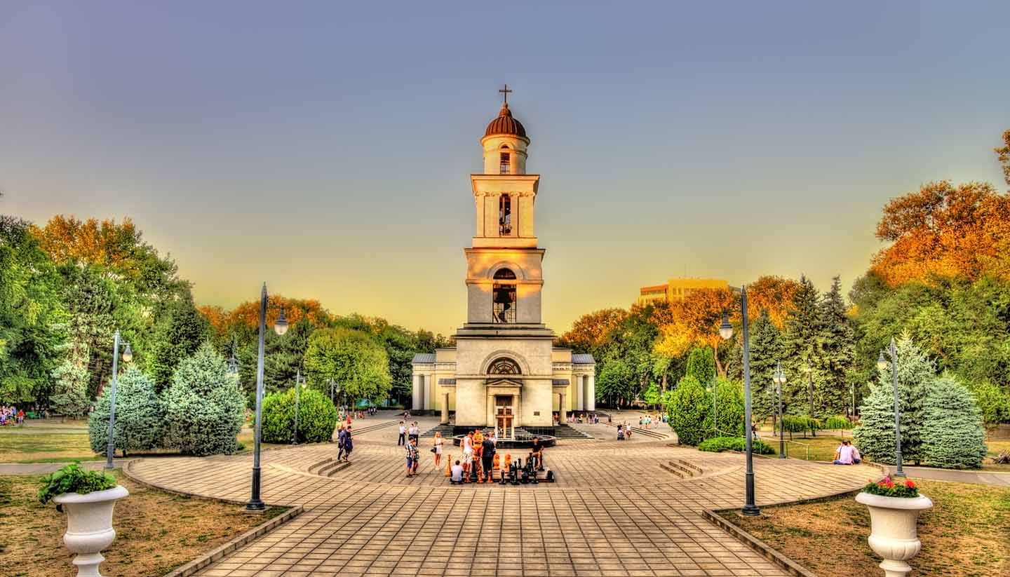 Moldau - Bell tower of the Nativity Cathedral in Chisinau - Moldova