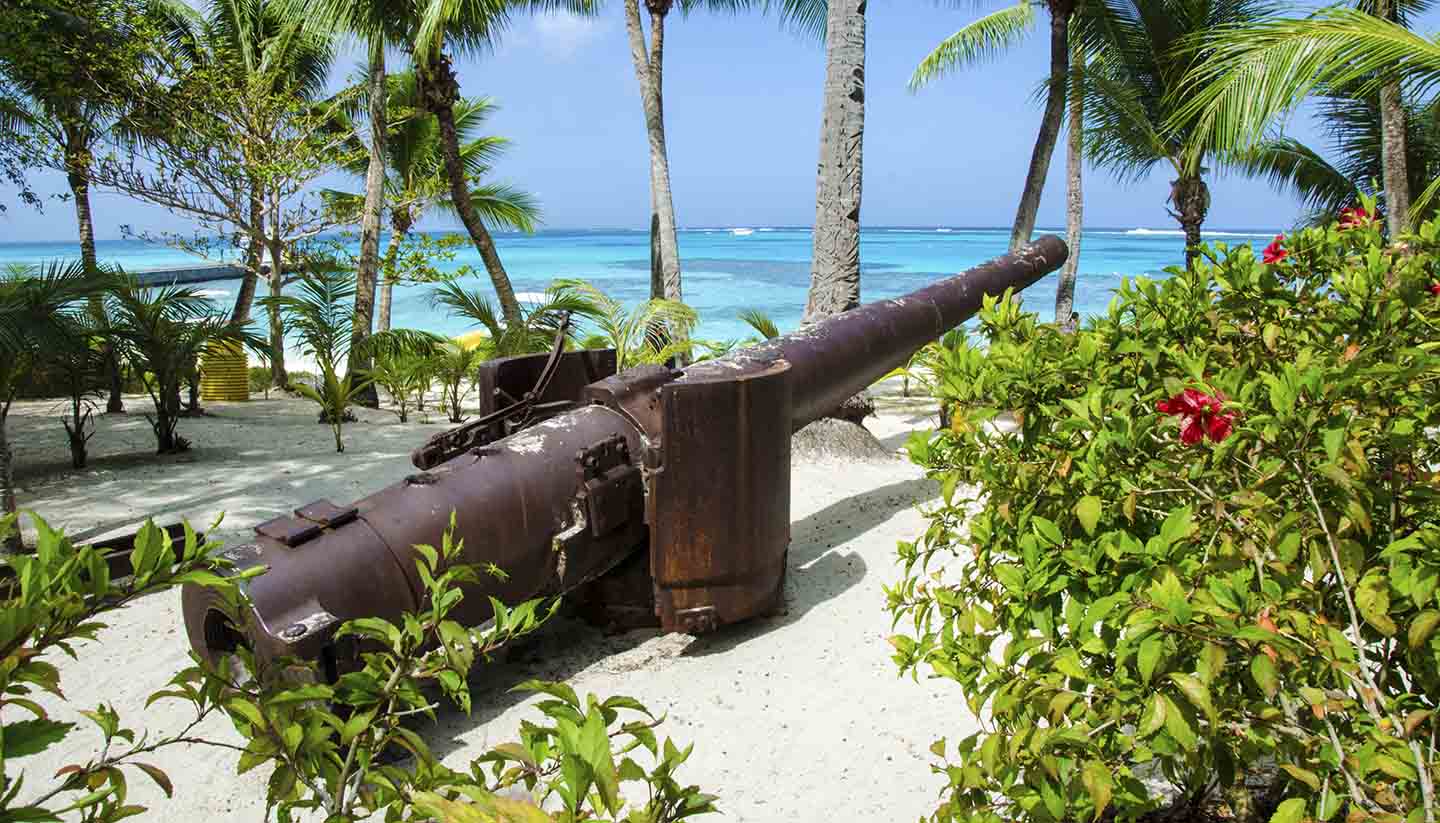 Pazifische Inseln von Mikronesien - Managaha Beach Cannon