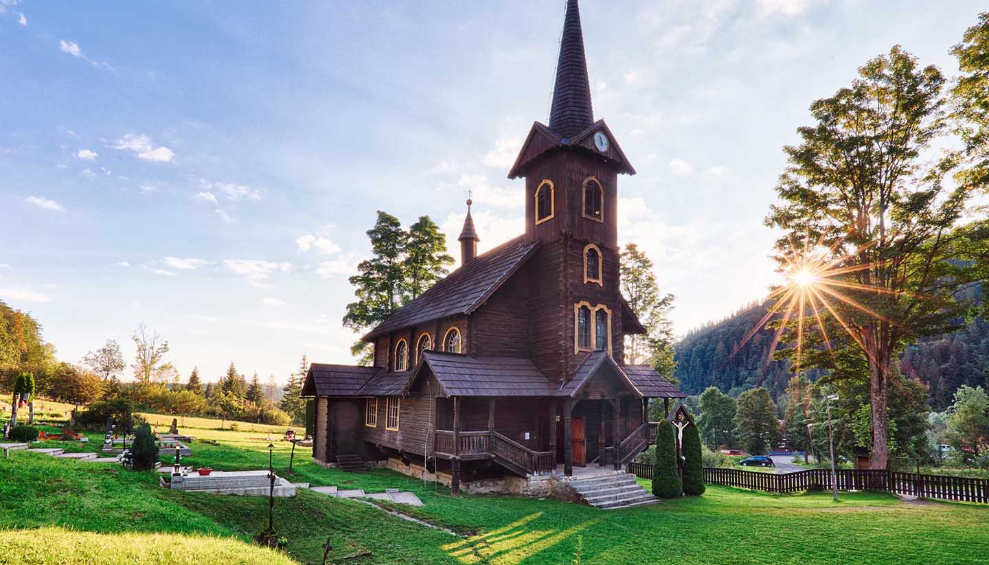 Slowakische Republik - Wooden church, Tatranska Javorina, High Tatra Mountains, Western Carpathians, Slovakia