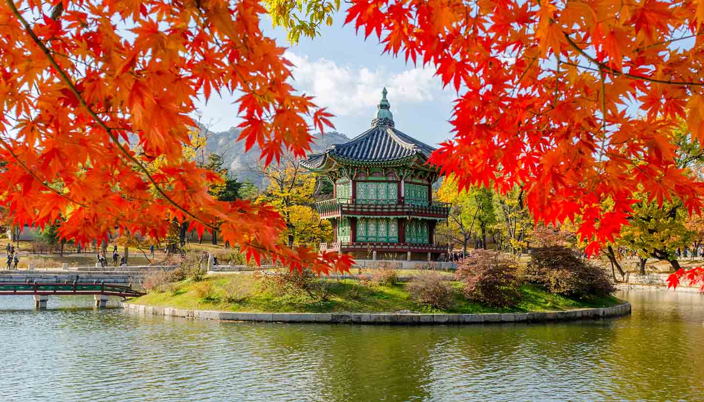 Südkorea - Autumn of Gyeongbokgung Palace in Seoul ,Korea