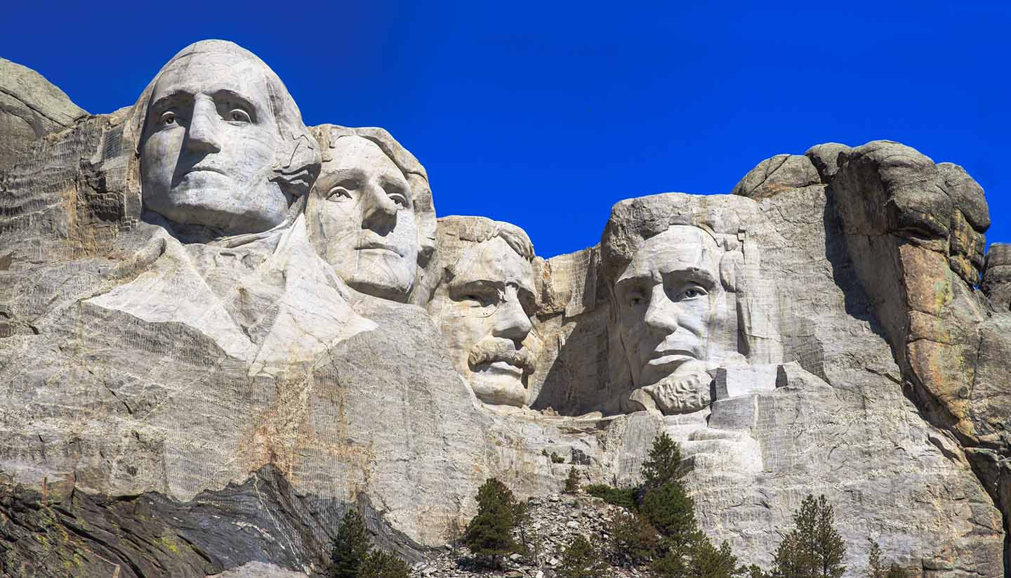 South Dakota - The four presidents at Mount Rushmore in South Dakota