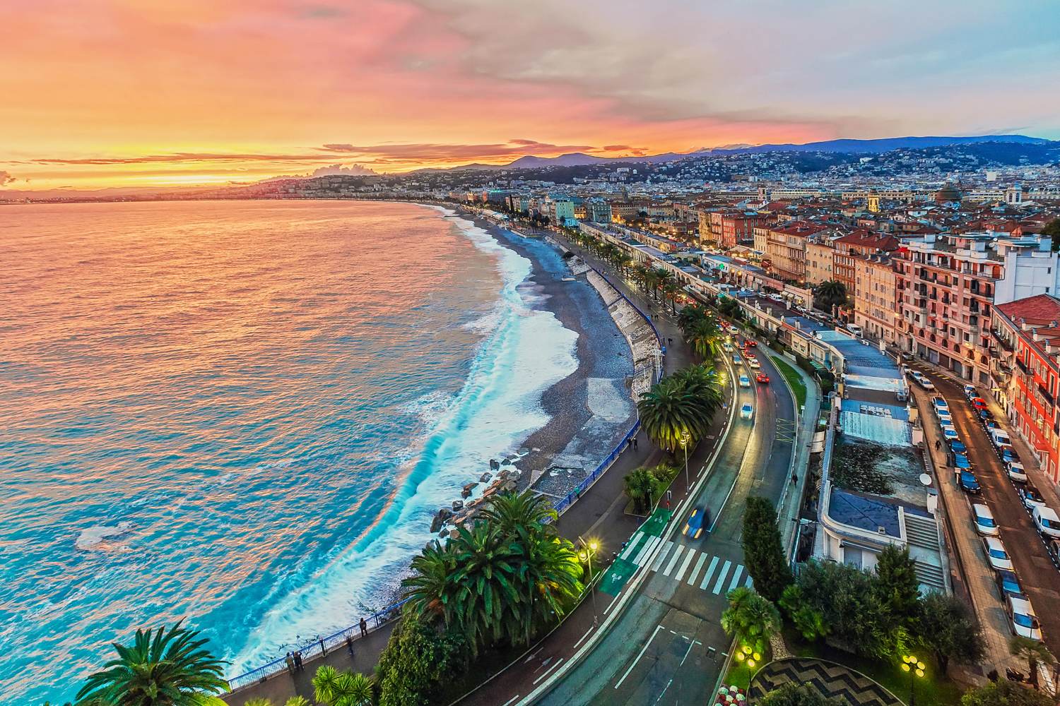 Nizza am Abend nach Sonnenuntergang