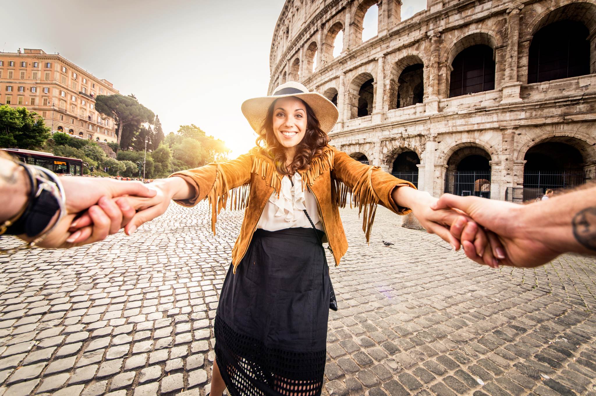 Drei Tage in Rom - Smiling woman in Rome, Italy