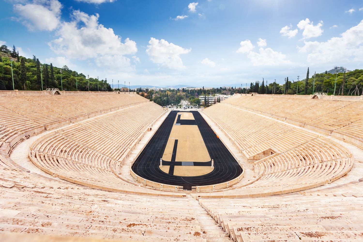 Ansicht des Panathinaiko-Stadions in Athen, Griechenland